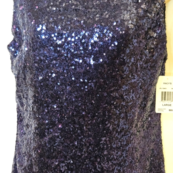 Crystal Doll Navy Blue Sequin Sleeveless Cocktail Dress, Large (Juniors), NWT - Picture 6 of 16